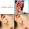 Stud Stud Top Botton Cz Bar Arrond Oreille Conception Européenne Femmes Mti Piercing Délicat Minimal Bijoux 925 Sterling Sier Boucle D'oreille Drop De Dhlnm