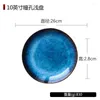 Plaques Xinchen Blue Western Ceramic Plate Steak Round Round Tray Commercial Table Varelle