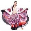 Stage Wear Gypsy Large Skirts Bohemia Chiffon 2022 S Belly Dance Costume Dress For Women Tribal Flamingo Clothing