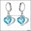 Stud Stud Jexxi Fashion Heart Crystal Jewelry Earring For Women Top Quality 925 Sier Wife Girls Wholesale Drop Delivery Earrings Dhnux
