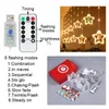 Strängar LED -gardinbelysning Julfestoon Icicle Fairy Light String USB med avlägset år för hem sovrum dekorationer