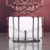 designer Borse a tracolla per donna lussuose topbag borsa in pelle PU portafoglio bianco classico da donna borsa con lucchetto donna catena d'argento classica borsa tote nera da 25 cm
