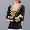 Женские блузки женская блузская кружевная рубашка женская сетка осень зимняя бриллиант -топ Blusas Mujer de Moda