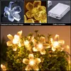 Strings Blossom Flower Garland Battery Powered LED String Fairy Lights Crystal Flowers For Indoor Wedding Christmas Garden