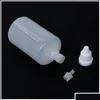 Bottiglie di imballaggio Confezione da 50 flaconi contagocce comprimibili in plastica Ldpe Liquido per gli occhi Vuoto Nuovo Capacità 100 ml Consegna a goccia Ufficio Scuola B Dhbb1