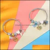 Bangła Bangle Stael Mankiety Bracelety dla kobiet złota miłość serce Daisy Flower Dragonfly Charm biżuteria Femme Friends Prezenty 2022 Dhhiu