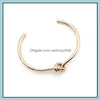 Bangle Bangle 2022 Minimalist Metal Copper Knutt Open Gold For Women Girls Gift Party Bijouxbangle Drop Delivery Smycken Armband Dhnat