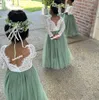 Vestidos de meninas de flores para crian￧as crian￧as usam mangas compridas mangas compridas tutu tutu crian￧a pequena menina de concurso de comunh￣o Festa de anivers￡rio de formatura