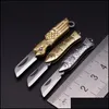 Nyhetsartiklar Nya artiklar Mini Pocket Knife Folding mässing Nyckelring Pendant Cleaver Blade Cutter Tool Gift 20220420 D3 Drop Deliver Dhioh