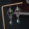 Dangle Oorbellen Natuurlijke Turquoise Edelsteen 925 Sterling Zilver Drop Designer Sieraden Fijn Voor Vrouwen Speciaal Cadeau