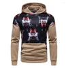 Felpe con cappuccio da uomo Moda stampata Patchwork Sport Maglione con cappuccio rilassato da uomo Autunno Inverno 2022 Cappotto da giacca di taglia europea