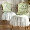 Fodere per sedie Elegante rivestimento verde chiaro Cuscino per schienale francese americano Tavolo da pranzo per famiglie di lusso Sedile piccolo fresco