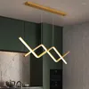 Kroonluchters Nordic LED Kroonluchter Moderne Restaurant Hanglamp Gouden Zwarte Bar Eettafel Kamer Home Decor Designer Binnenverlichting