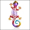 Garden Decorations Garden Decorations Metal Gecko Wall Decor Lizards Outdoor Hanging Lizard Statue Scpture Artwork Balcony Large Fen Dhgfv