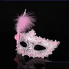 Maski imprezowe Halloween maskarady maska ​​maska ​​kulka księżniczka koronkowe pióra fale pół twarzy maks dla mężczyzn i kobiet 2 6HX ff Drop Gelive Dhkip