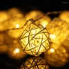 Cordes int￩rieures ext￩rieures LED Rattan Balls Fairy String Lights Decorative Lights Pattered Christmas Patio Garland Marding Decoration