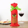Подарочная упаковка 2pcs рождественские винные бутылки украшения украшения галстук шампанское мешок дерево Milu Deer