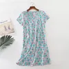 Women's Sleepwear 2022 Summer Female Casual Cartoon Night Dress Cotton Nightgown Plus Size Dresses Women Chemise De Nuit Short Sleeve Sleep