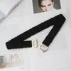 Bälten Luxury Fashion Leather Elastic Belt for Women Designer Brand Metal Buckle Midje Strap Coat Dress Dekorerad midjeband Bälte