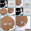 Stud Stud eleple Trendy White Gold Color Heart Earrings For Woman CZ Simple Fashion Jewelry B3024 Drop Delivery DHVGA