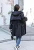 Outerwear 2022 dames lente herfst plus size kleding trench jas tops voor vrouwen lange mouw capuchon overjas zwarte jas 8xl 9xl