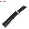 شاهد حزام ACEESEOIRORS للحصول على سوار العلامة الأصلي Slub Leather Band Brown Black Belt 20mm 22mm 24mm Bands3025