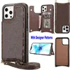 Luxuriöse L Fashion Wallet Cases, kompatibel mit iPhone 13 14 12 11 8P, Kartenhalter-Hülle, klassisches Retro-Designer-Muster, Monogramm, Premium-Magnetleder-Schutzhülle