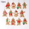 Kerstdecoraties 12 stks Zachte PVC Gingerbread Men Tree Living Room Decoratie Tool Home Cake Paper Tray