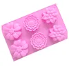 6-Cavity Diffent Flower Silicone Mold Diy Dessert Jelly Pudding Candy Cake Cookies Mold Birthday Present Bakning MJÄRNA MJ1042