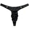 Underpants Sexy Men's G-Strings Underwear Elastic T-Back Breathable Thong With Buckle Fashion Solid Color Male Intimates 2022