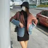 Abiti da donna 2022 Real Time Plaid Splice Denim Suit Donna Ins Port Style Retro Versatile Small Man Worn Down Coat