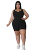 Byxor plus storlek kvinnor kl￤der jumpsuits sommar en bit kl￤der stretch sexig tr￤ning jumpsuit shorts grossist bulk droppe