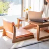 Pillow YY Low Stool Faux Leather Bay Window Tatami Seat Back Footless Chair