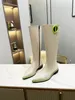 Designer Boots Nieuwe High Set Chelsea Dames Tall Round Head Knight Boots Real Leather Flat Heels Maat 35-40