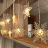 Saiten 1m Weihnachten Schneeflocke Licht String LED Schnee Vorhang Fee Lampe Fernbedienung Hochzeit Hintergrund Schlafzimmer Dekor Timing