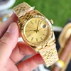 Zegarek męski zegarek dla złota na ręce na rękę zegarki mechaniczne zegarki mechaniczne Striped Dial Rozmiar 41 mm 36 mm szafir szklany Wate1642024