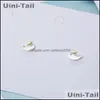 Stud Stud Uinitail 925 Sterling Sier Sweet Fırçalı Twocolor Küçük Balina Küpeleri Çıkarma Küçük Yunuslar ED160 Damla Teslimat Jewelr DHZ45