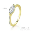 Anéis de casamento delicados para mulheres simples elegantes oval claro zircão de zircão dourado color Party Ring Jóias de moda R870