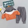 primavera autunno Set di vestiti per neonato Set di abbigliamento per bambini Colore incantesimo Cappotto a maniche lunghe con cappuccio Pantaloni Set casual per bambini 1 4 anni