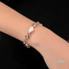 Armbanden ketting ketting hoge kwaliteit rozen link goud opalen bladvorm glanzende zirkoon bedel armband handtarium voor vrouwenliefhebbers sieraden cadeau