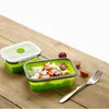 Schüsseln 25set Silikon Falten Bento Box Zusammenklappbare Tragbare Mittagessen Für Geschirr Container Schüssel