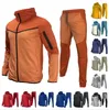 İnce Teknik Polar Erkekler Trailsuit Tasarımcı Sweat Suit İki Parça Set Spor Sweatpants Bahar Sonbahar 3xl Mens Giyim için Uzun Kollu Hoodie