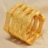 Pulseira 4 peças/lote africano cor de ouro brilhante para mulheres garotas dubai círculo jóias de pulseira de jóias etíopes judeu judeu presente
