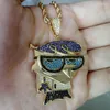 Подвесные ожерелья Hip Hop Cz Stone Paved Blink Iced Out Mr Little Bird Cartoon Cartoon Hearman