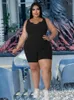 Byxor plus storlek kvinnor kl￤der jumpsuits sommar en bit kl￤der stretch sexig tr￤ning jumpsuit shorts grossist bulk droppe