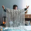 Tapestries Macrame Tapestry Hand Woven Bohemian Cotton For Room Divider Window Door Curtains Wedding Decorate