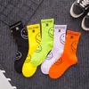 Mode femmes chaussettes sport coton chaussettes tendance arc-en-ciel mi-tube laine automne/hiver chaussette thermique