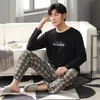 Men's Sleepwear Big Yards L-4XL full cotton pyjamas men pijamas para hombre long-sleeve casual sleepwear men homewear gray pajamas set for male T221103