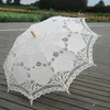 Solid Color Party Lace Parapel Parasols Zon katoen borduurwerk bruids bruiloft paraplu's witte kleuren beschikbaar Dh895