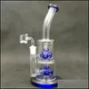 Other Smoking Accessories Glass Water Bong With 14 4Mm Female Joint Hookahs Double Pecr Handmade Pipes Dab Rig Rigs Bubblers Functio Dh9Af